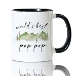 Foyoulame Pop Pop Coffee Mugs, Grandpa Gifts for Father's Day from Grandchildren, Grandpa Tea Cup Gifts for Birthday, World's Best Pop-Pop Ceramic Coffee Tea Mug 11oz