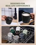famiware Mercury Coffee Mugs 13 oz, Coffee Mugs Set of 6 with Handle, Cups for Latte, Hot Tea, Cappuccino, Mocha, Cocoa, Matte Black