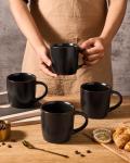 famiware Mercury Coffee Mugs 13 oz, Coffee Mugs Set of 6 with Handle, Cups for Latte, Hot Tea, Cappuccino, Mocha, Cocoa, Matte Black