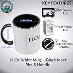 Personalized Coffee Mug | Custom Photo, Text, or Logo Cup (11oz, Black Rim, Inner, and Handle) |Dishwasher & Microwave Safe |Unique Gift for Men & Women –Taza Personalizada