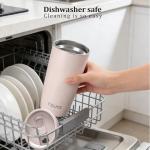 TILUCK 20 oz Insulated Tumbler with BPA-Free Lid, Stainless Steel Vacuum Travel Coffee Mug, Double Wall Coffee Tumbler（20oz，Matte SakuraPink）