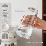 INSETLAN 20oz Clear Glass Cup with Lid and Glass Straw, Set of 2 Thickened Glass Coffee Tumblers, Drinking Glasses with Straw for Smoothie, Tea, Milk, Whiskey, Water and More – Elegant & Durable