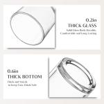 INSETLAN 20oz Clear Glass Cup with Lid and Glass Straw, Set of 2 Thickened Glass Coffee Tumblers, Drinking Glasses with Straw for Smoothie, Tea, Milk, Whiskey, Water and More – Elegant & Durable