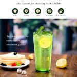 MIYOPESI 26oz Acrylic Glasses Drinkware (Set of 6), Hammered Design Shatter-Proof Plastic Cups, Reusable Large Drinking Tumblers, Stackable, BPA-Free, Dishwasher-Safe (Green)