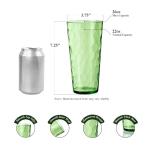 MIYOPESI 26oz Acrylic Glasses Drinkware (Set of 6), Hammered Design Shatter-Proof Plastic Cups, Reusable Large Drinking Tumblers, Stackable, BPA-Free, Dishwasher-Safe (Green)