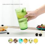 MIYOPESI 26oz Acrylic Glasses Drinkware (Set of 6), Hammered Design Shatter-Proof Plastic Cups, Reusable Large Drinking Tumblers, Stackable, BPA-Free, Dishwasher-Safe (Green)