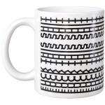 Funny Hidden Message Ceramic Coffee Mug with Black Rune Pattern for Adults, Men & Women – 11oz Durable Ceramic Cup for Coffee Lovers | Unique Office Prank, White Elephant Gift