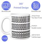 Funny Hidden Message Ceramic Coffee Mug with Black Rune Pattern for Adults, Men & Women – 11oz Durable Ceramic Cup for Coffee Lovers | Unique Office Prank, White Elephant Gift