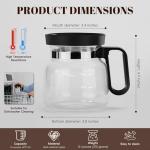 Luyyholara 16 Oz Glass Coffee Pot Mug with Spill Proof Lid, Heatproof Clear Cup for Travel & Office, Gift for Coffee Lovers (1 Pack)