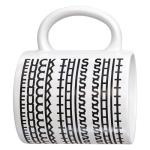 Funny Hidden Message Ceramic Coffee Mug with Black Rune Pattern for Adults, Men & Women – 11oz Durable Ceramic Cup for Coffee Lovers | Unique Office Prank, White Elephant Gift