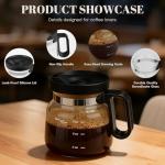 Luyyholara 16 Oz Glass Coffee Pot Mug with Spill Proof Lid, Heatproof Clear Cup for Travel & Office, Gift for Coffee Lovers (1 Pack)