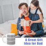 Funny Hidden Message Ceramic Coffee Mug with Black Rune Pattern for Adults, Men & Women – 11oz Durable Ceramic Cup for Coffee Lovers | Unique Office Prank, White Elephant Gift