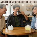Luyyholara 16 Oz Glass Coffee Pot Mug with Spill Proof Lid, Heatproof Clear Cup for Travel & Office, Gift for Coffee Lovers (1 Pack)