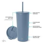 Simple Modern Classic Tumbler with Straw Lid | Insulated Iced Coffee Cup Reusable Stainless Steel Water Bottle Travel Mug | Gifts for Women Men Her Him | 20oz | Blue Dune