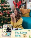 Halfchet 6 Pairs Tea Lover Socks for Women Novelty Cotton Crew Socks Tea Gift for Book Lovers Calm Lifestyle Birthday Favors