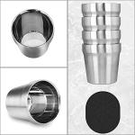 Youda Stainless Steel Double Walled Insulated Cups(Set of 4) Stackable, Coffee Cup/Tea Cup/Chilling Beer Glasses, Great for Toddlers, for Travel, Outdoor, Camping&Everyday(6 oz, Silver)