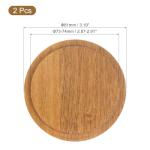 Uxcell Wooden Bamboo Tea Glass Cup Lid, 2.91 Inch, Sealed Lid - Pack of 2