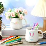 Mifoci 12 Sets Make Your Own Mug Mother's Day Gifts Painted Ceramic Mugs to Paint Kit You Can Decorate Coffee Cup Decorating Kit DIY Ceramic Cup for DIY Create a Keepsake Gift Craft (Classic)