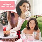 Mifoci 12 Sets Make Your Own Mug Mother's Day Gifts Painted Ceramic Mugs to Paint Kit You Can Decorate Coffee Cup Decorating Kit DIY Ceramic Cup for DIY Create a Keepsake Gift Craft (Classic)