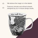 Karma Gifts 14 oz Black and White Boho Mug Rooster - Cute Coffee and Tea Mug - Ceramic Coffee Mugs for Women and Men