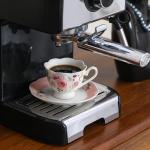 PRECITIME Porcelain Demitasse Set of 6 (12-Piece) - 2.5oz Espresso Cups & Saucers with Romantic Pink Floral Pattern, Dishwasher & Microwave Safe