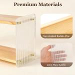 BeeCoAoo 2-Tier Coffee Station Organizer, Acrylic & Pine Wood Mug Holder for Coffee Bar & Matcha Station, Easy-to-Clean Countertop Shelf, Modern Minimalist Design