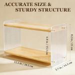 BeeCoAoo 2-Tier Coffee Station Organizer, Acrylic & Pine Wood Mug Holder for Coffee Bar & Matcha Station, Easy-to-Clean Countertop Shelf, Modern Minimalist Design