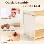 BeeCoAoo 2-Tier Coffee Station Organizer, Acrylic & Pine Wood Mug Holder for Coffee Bar & Matcha Station, Easy-to-Clean Countertop Shelf, Modern Minimalist Design