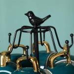 Evolkult Coffee Mug Tree, Coffee Cup Holder for Countertop with 6 Hooks, Tea Cup Holder with Small Storage Area Metal Mug Rack Display for Counter Top Kitchen Organizer,Black