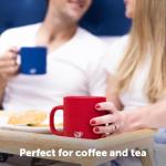 Silipint 16oz Silicone Coffee Mug – Unbreakable Dishwasher Safe Microwave Oven & Freezer Compatible Travel Mug – Non-Toxic Reusable Cup for Hot Coffee Tea or Cold Drinks, Classic Red - Pack of 2