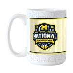 Logo Brands NCAA Michigan Wolverines March Madness National Champions 15 oz Ceramic Coffee Mug | 15 Fluid oz | Ceramic | Hardwood Classic Design