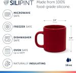 Silipint 16oz Silicone Coffee Mug – Unbreakable Dishwasher Safe Microwave Oven & Freezer Compatible Travel Mug – Non-Toxic Reusable Cup for Hot Coffee Tea or Cold Drinks, Classic Red - Pack of 2