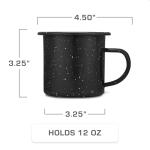 COLETTI Classic Enamel Set Coffee Percolator & Mugs — The Most Nostalgic Camping Coffee Pot, Now Modernized [Black Enamel, 12 Cup Percolator Coffee Pot & Set of 4 Mugs]