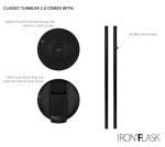 IRON °FLASK Classic Tumbler - Vacuum Insulated Stainless Steel Water Bottle, Double Walled, Drinking Cup, Insulated Travel Mug (Blue Waves, 24 oz Solid Lid)