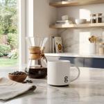 COLLECTIVE HOME Personalized Initial Coffee Mug with Gift Box, 15 oz Modern Ceramic Letter A-Z Monogram Cup, Minimalist Black & White Porcelain Mug for Birthday, Mother's Day, Office & Home (g)