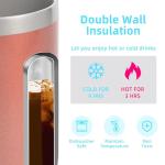 Volhoply 14oz Insulated Stainless Steel Coffee Mug with Lid Bulk 4 Pack,Double Wall Vacuum Travel Coffee Cup with Handle,Reusable Metal Cups Tumbler Cup,Camping Mugs,Ideal Gifts(Mix,4)