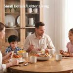 DOWAN 12oz Coffee Mugs Set of 4, Ceramic Coffee Mugs, Stackable Cappuccino Cups, Microwave Safe and Large Handle, Office and Home Use