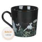 Christian Art Gifts Black Floral Ceramic Coffee Mug – 14 oz. Lead & Cadmium-free, Non-toxic Inspirational Scripture Coffee and Tea Mug for Women with Bible Verse: Strength & Dignity – Proverbs 31:25