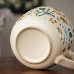 hengshukeji Large Coffee Cup Ceramic Soup Mug, 26 oz Floral Porcelain Mug with Handle, Microwave & Dishwasher Safe Cup for Coffee, Tea, Soup, Breakfast Use (Summer Flower)