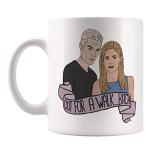Fonhark - Buffy the Vampire Slayer Mug, Out for a Walk... Bitch, 11 Oz Novelty Coffee Mug/Cup, White