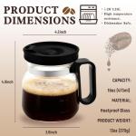 16 Oz Glass Coffee Pot Mug with Lid,Novelty Coffee Pot Cup | the Perfect Unique Gift for Coffee Lovers, Coworkers & Dad,for Hot Teas,Hot Chocolate Etc(1pc)