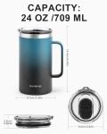 RAYMYLO Insulated Coffee Mug 24 oz, Double Wall Stainless Steel Coffee Mug with Lids, Leak-Proof & Detachable Slider Lid for Thorough Clean, Keeps Coffee Cold for 9 Hrs, Suitable for Camp Home Office