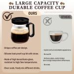 16 Oz Glass Coffee Pot Mug with Lid,Novelty Coffee Pot Cup | the Perfect Unique Gift for Coffee Lovers, Coworkers & Dad,for Hot Teas,Hot Chocolate Etc(1pc)