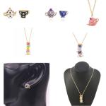 ROYALEAD Unique Teapot Sweater Chain Necklace Pendant Necklace Teacup Studs Earring Alloy for Fashion Lover