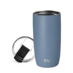 Simple Modern Voyager Tumbler with Flip Lid | Travel Coffee Mug | Insulated Stainless Steel Cold Brew Iced or Hot Coffee Cup | Gifts for Women Men Her Him | 16oz, Blue Dune