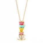 ROYALEAD Unique Teapot Sweater Chain Necklace Pendant Necklace Teacup Studs Earring Alloy for Fashion Lover