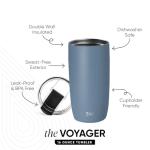 Simple Modern Voyager Tumbler with Flip Lid | Travel Coffee Mug | Insulated Stainless Steel Cold Brew Iced or Hot Coffee Cup | Gifts for Women Men Her Him | 16oz, Blue Dune