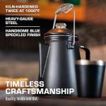 COLETTI Classic Percolator Coffee Pot — The Most Nostalgic Camping Coffee Pot, Now Modernized [Matte Gray Enamel, 12 Cup]