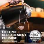 COLETTI Classic Percolator Coffee Pot — The Most Nostalgic Camping Coffee Pot, Now Modernized [Matte Gray Enamel, 12 Cup]