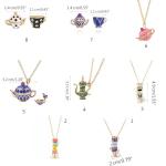 ROYALEAD Unique Teapot Sweater Chain Necklace Pendant Necklace Teacup Studs Earring Alloy for Fashion Lover